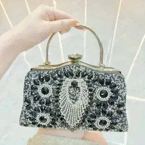 Diamond Inlaid Clutch - Convertible Evening Bag | Femstylo
