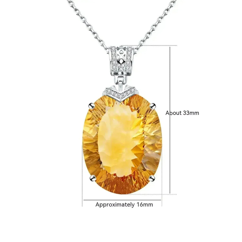 LuxeJewels™ – Solaris Gemdrop Citrine Pendant Necklace