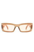 Retro Narrow Rectangle Flat Top Slim Sunglasses