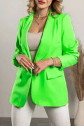 Turina Neon Zelen Daljši Blazer - Italijanska Kakovost | Femstylo