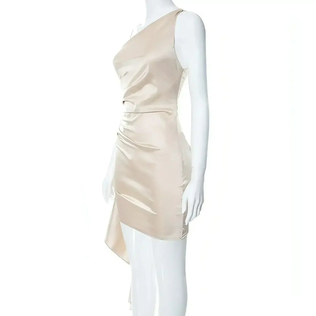 Crossbody Sleeveless Slim Fit Dress