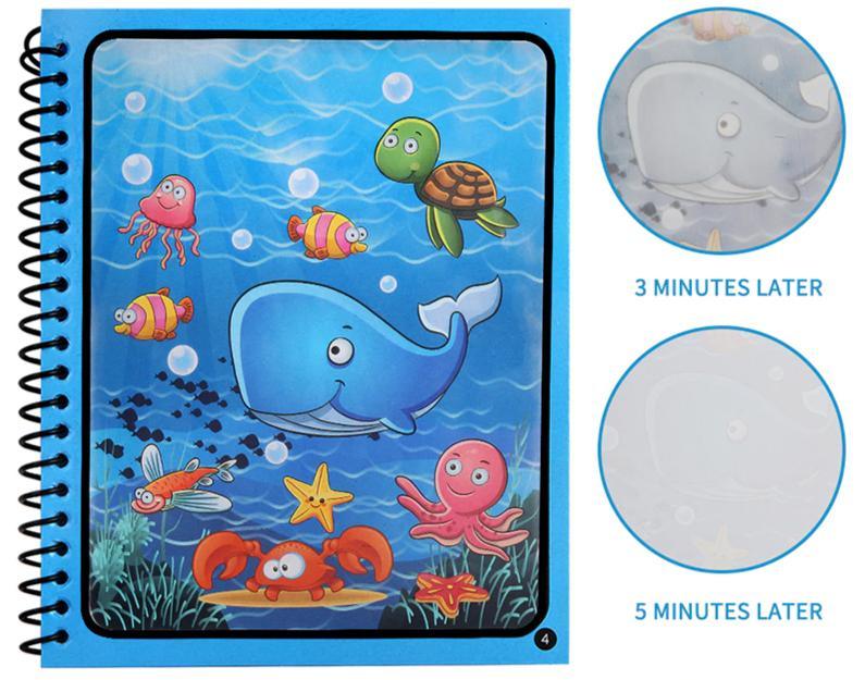 8 Types Montessori Toys Reusable Coloring Book Magic Water Drawing Book Sensory Early Education Toys For Kids