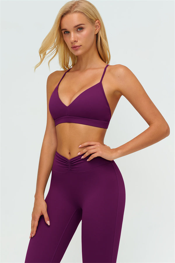 The Lushness Y-Back Sports Bra Flared Leggings 2-Piece Set