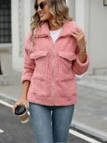 Zip Up Long Sleeve Plush Jacket