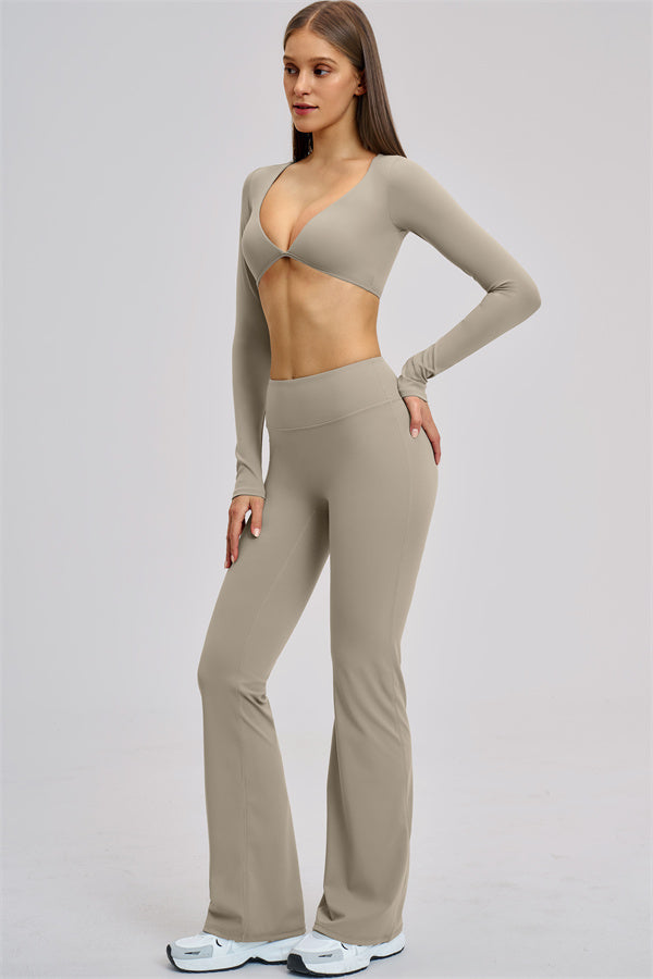 The Zestful Long Sleeve Crop Top
