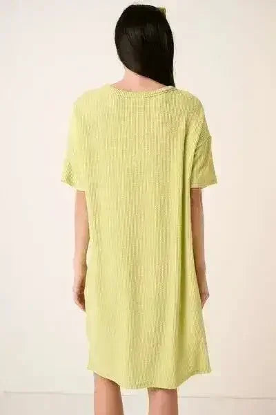 Urban Rib Knit Short Sleeve Tee Lime Dress – femstylo
