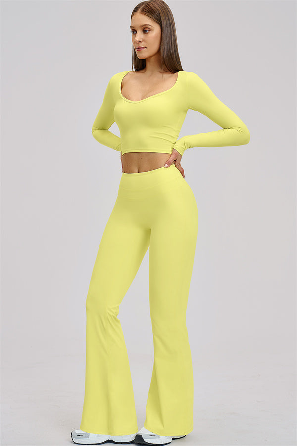 The Stride Long Sleeve T-shirt Flared Leggings 2-Piece Set