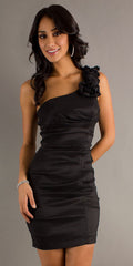 CLEARANCE - Eureka 1893 Rosette Studded Single Strapped Short Cocktail Dress (3XL)