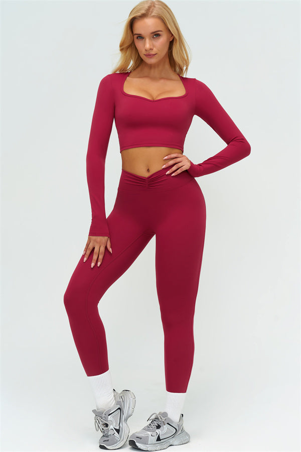The Lushness Long Sleeve Crop top Leggings 2-Piece Set