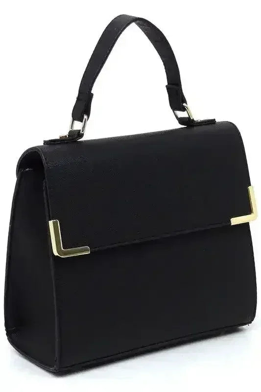 Vegan Leather Satchel - Top Handle Crossbody Bag | Femstylo