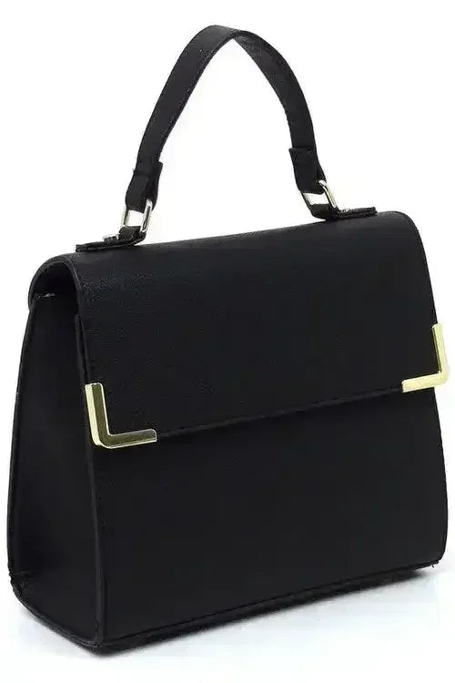Vegan Leather Satchel - Top Handle Crossbody Bag | Femstylo