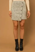 Zebra Print Mini Skirt – Button Down with Asymmetrical Hem