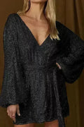 Sequin Wrap Dress – Glamorous & Flattering Evening Gown