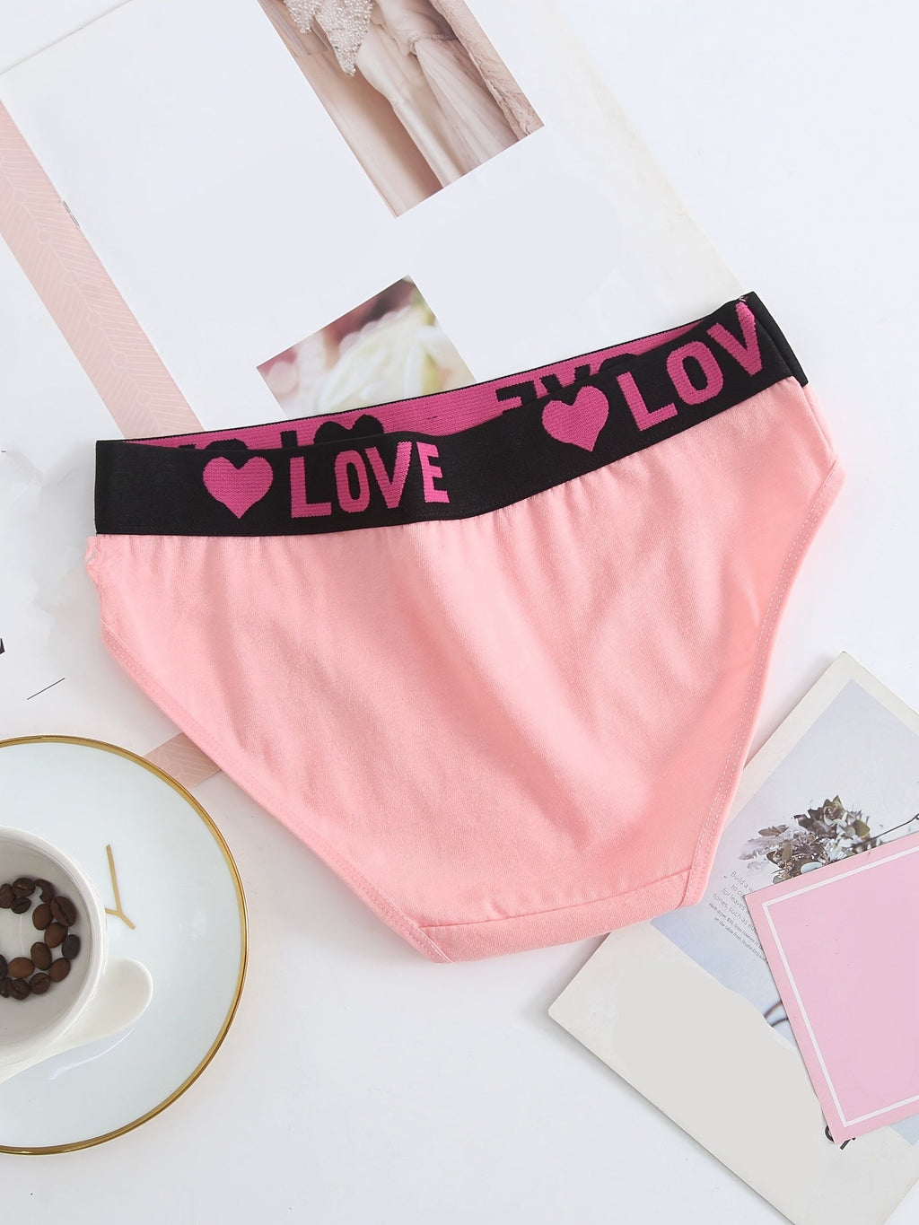 Soft Touch 6-Pack Seamless Bikini Briefs for Women – Colorful Drop Waist Cotton Panties with Stretch Fit & Alphabet Print – Women's Everyday Lingerie & Underwear Essentials for Summer