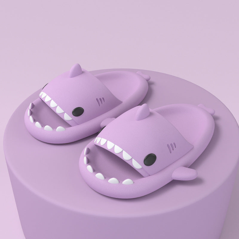 New Men and Women Summer Slippers Lovely Shark Shape Slides Outdoor Women Shoes Flip Flops Lightweight Open Toe Beach Pool Slides Sandals Shark Shower Slipper