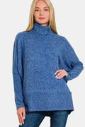 Zenana Brushed Melange Hacci Turtleneck Sweater | Cozy & Stylish