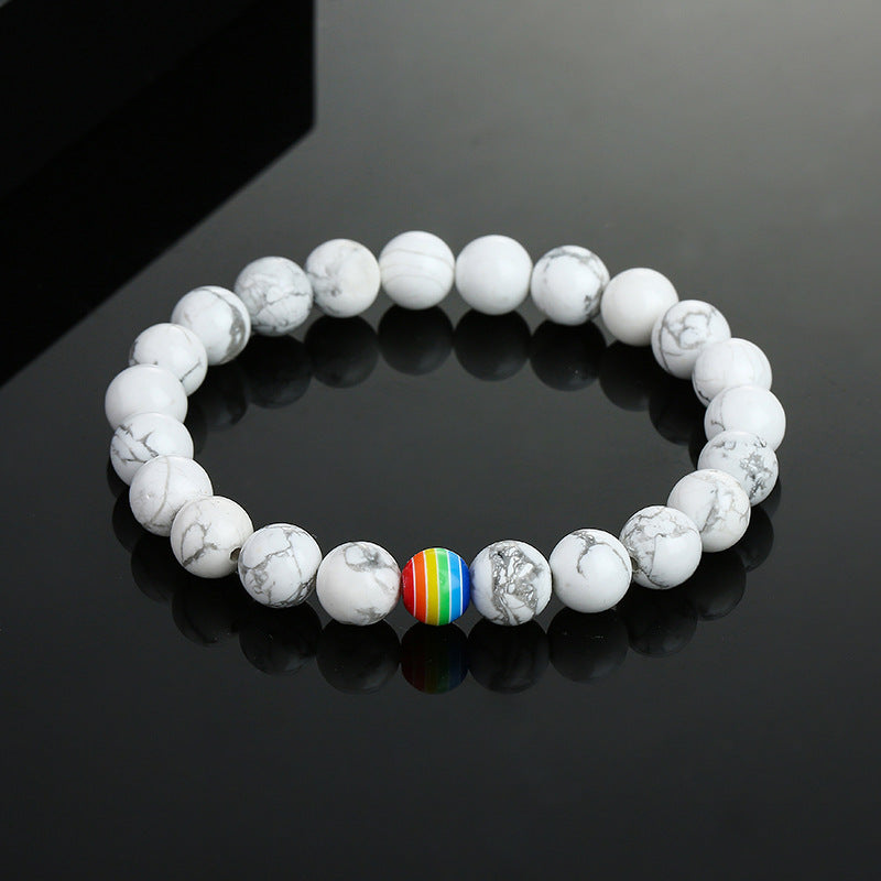 2Pcs/set White Black Couple Magnetic Bracelets Natural Stone Matching Bracelet Magnetic Beaded Bracelets Set Attraction Friendship Relationship Wish Bracelet Gift For Women Men Him Her Best Friends