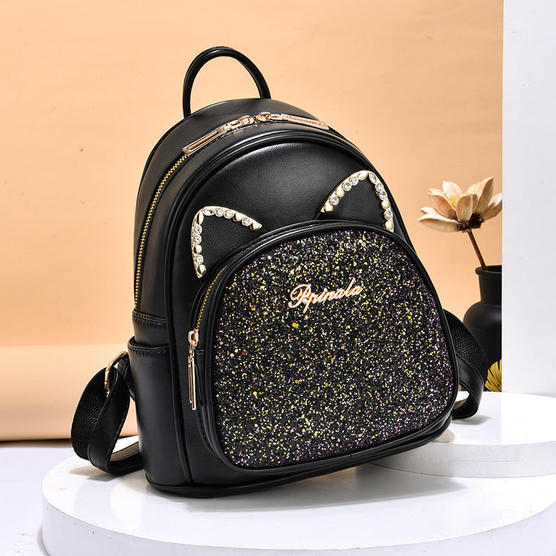 Large-Capacity Fashion All-Match Backpack New PU Leather Business Backpacks For Ladies And Girls Fashion Designer Teenage Girls Student School Bags