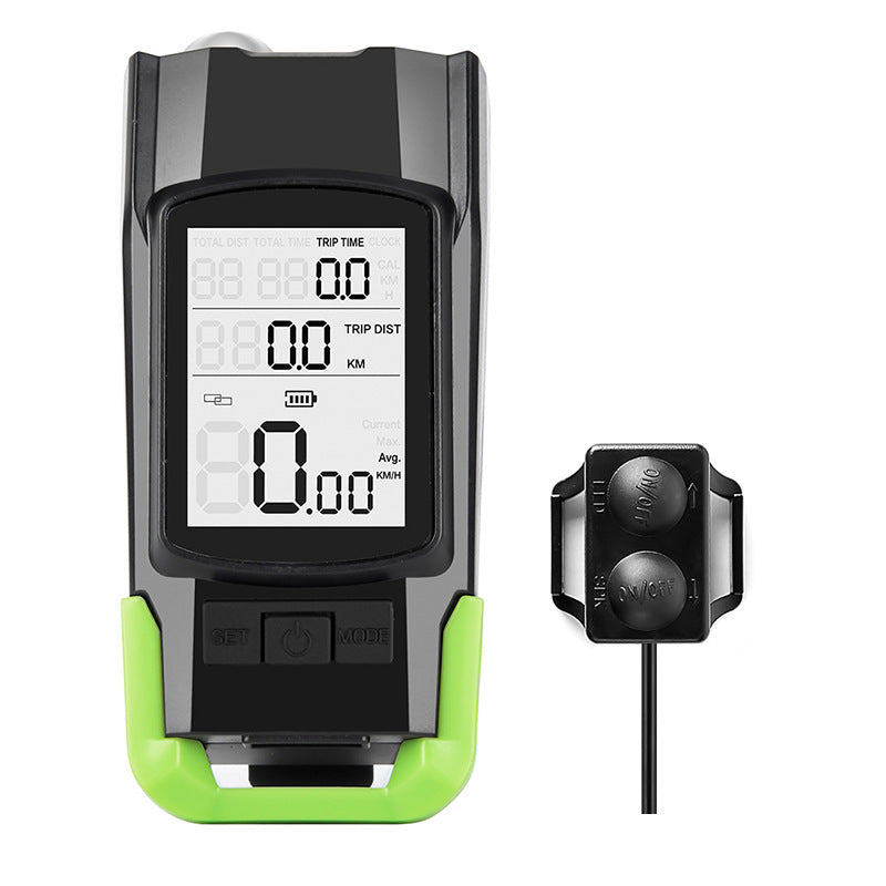 4000mAh Bike LED Lights Bicycle Computer With Horn USB Rechargeable Flashlight Bike Speedometer Waterproof USB Rechargeable Bicycle Computer With Loud Bike Bell Waterproof Bike Odometer