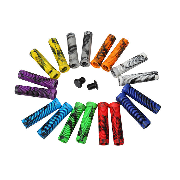 Durable Anti Slip Scooter Grips Soft Bike Handlebar Grips Anti-Slip Bicycle Grips Freestyle Cycling Grips Race Mountain Bike Handlebar Grips Single Lock-On Ring Collar Bicycle Handle Bar