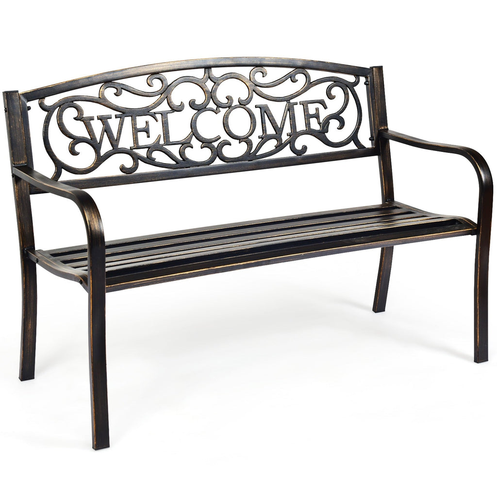 Outdoor Furniture Steel Frame Porch Garden Bench