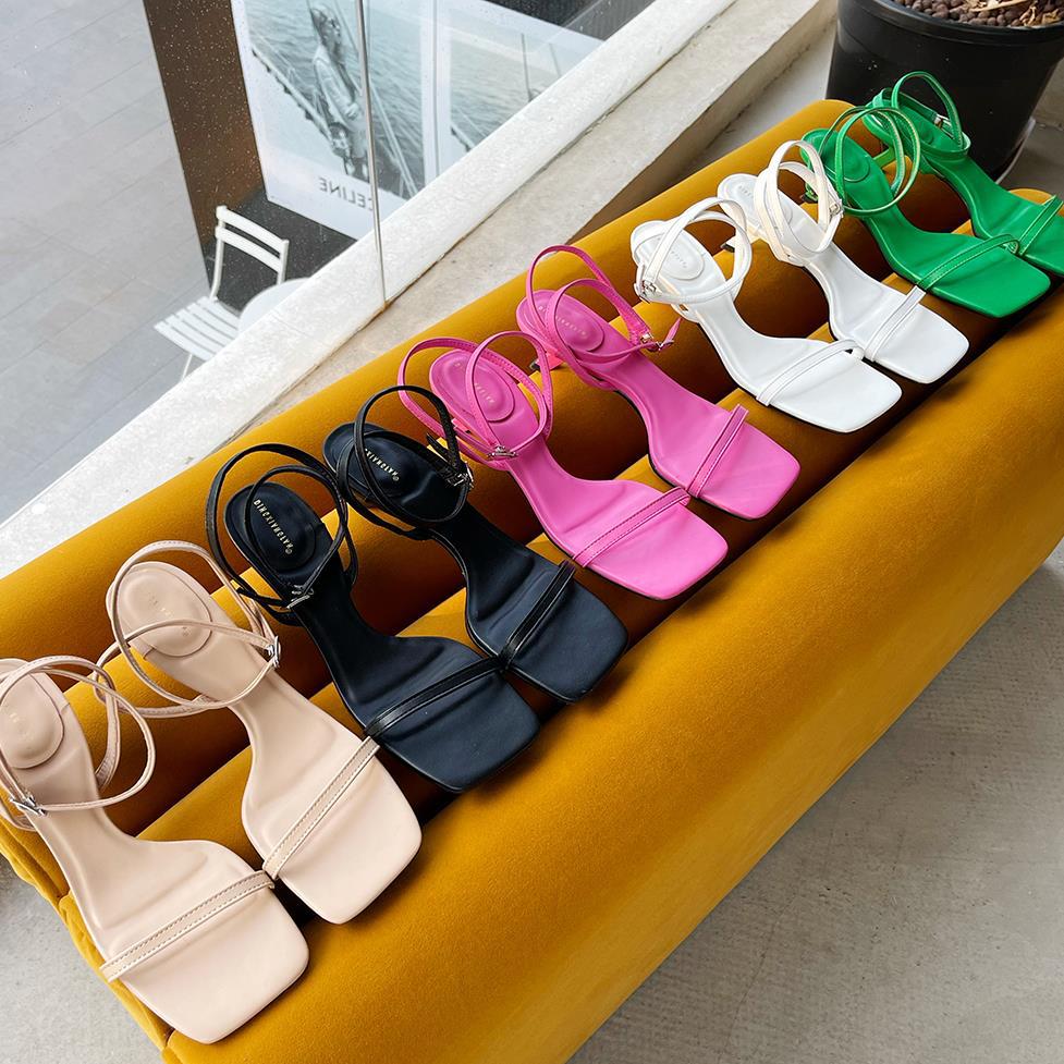Colorful Women Sandals Slides Slippers Square Open Toe Slip On Thin Mid Heels Pumps Casual Narrow Band Open Toe Sandals Flip Flops Slip On Fashion Dress Heels Back High Heel Slide Slipper