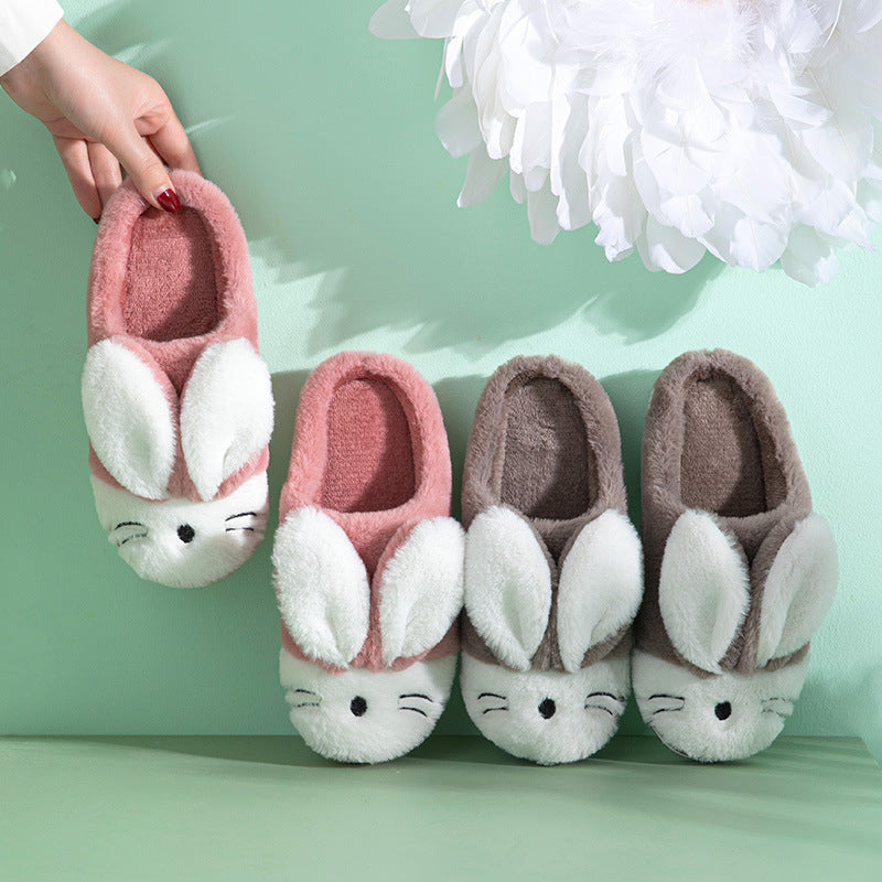 Cartoon Bunny Home Warm Children's Slippers Home Slippers Warm Cute Womans Mens Slipper Winter Shoes New Fashion Casual Fur Plush Slides Winter Slippers For Women House Slippers Fluffy Soft Comfy Fuzzy Slippers Faux Fur Plush Anti-Skid Slippers