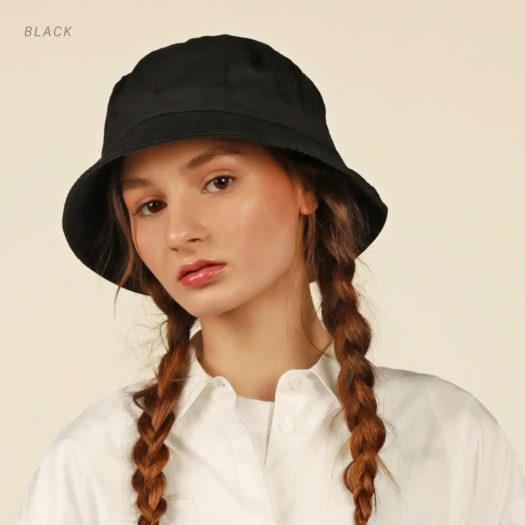 Canvas Bucket Hat - Washed Cotton Moldable Brim - UPF Sun Protection