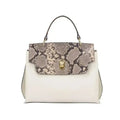 Maria Carla Luxury Leather Handbag - Smooth Cowhide & Python | Femstylo