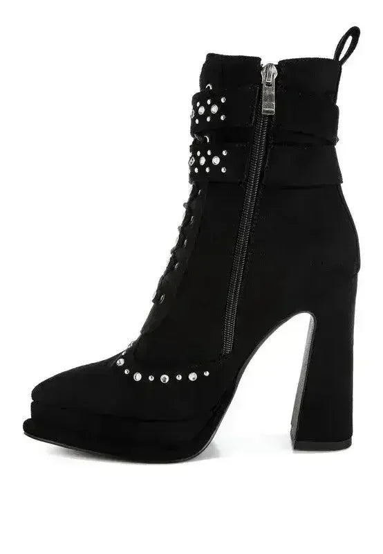 Punk Harness Boots - Studded High Heel Boots | Femstylo