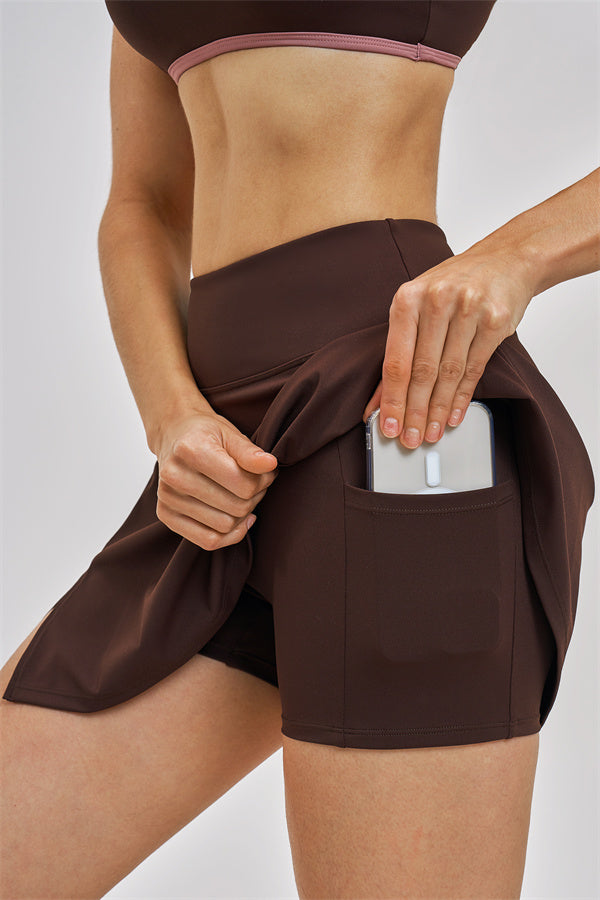 The Seraphine Layered V Sports Bra Skirt 2-Piece Set
