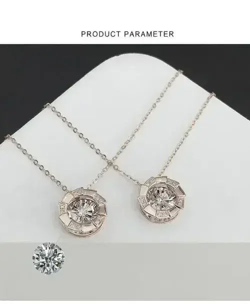 Rose Gold Pulsatile Heart Diamond Pendant Clavicle Chain