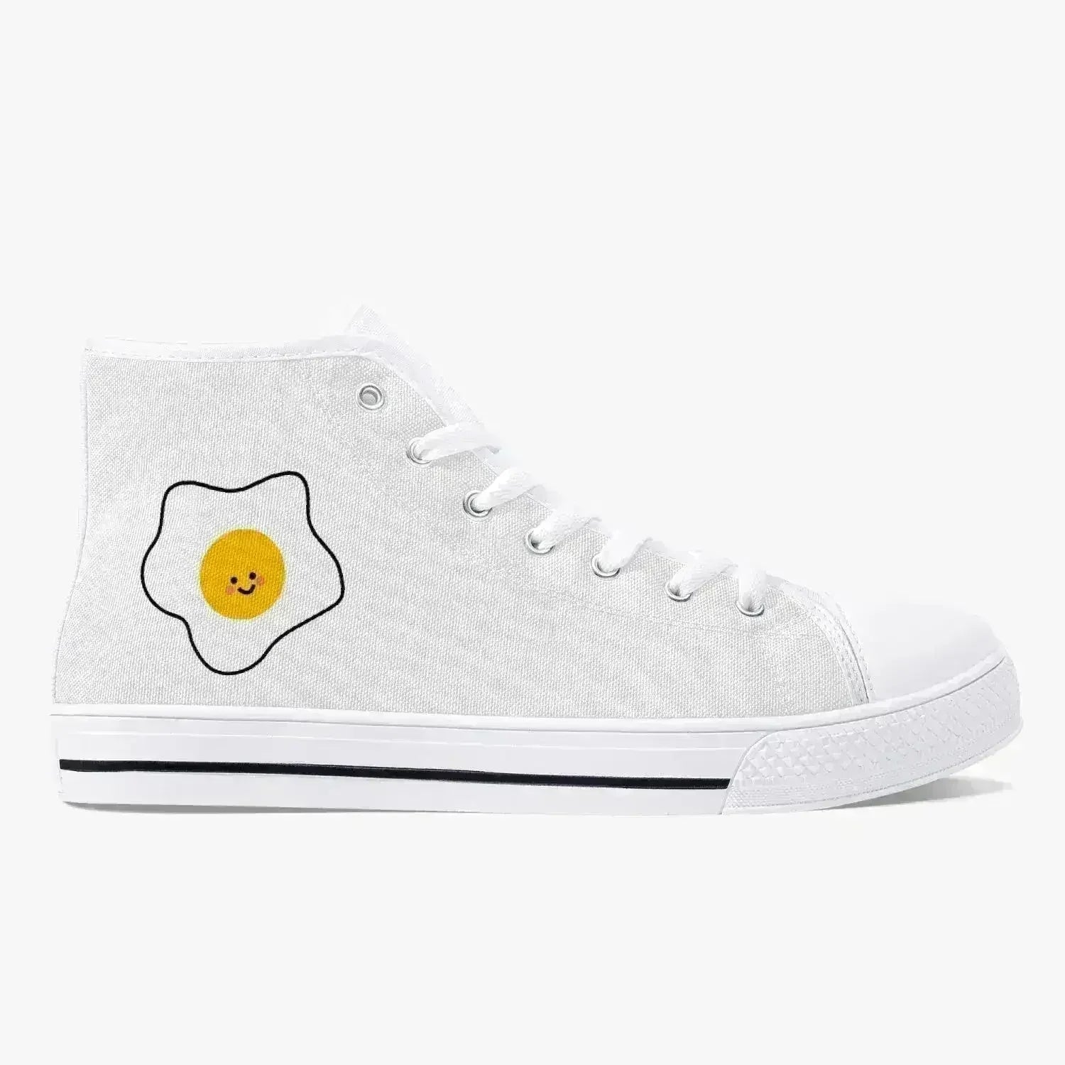 Jacki Easlick Lux Egg Classic High-Top Canvas Sneakers - White/Black