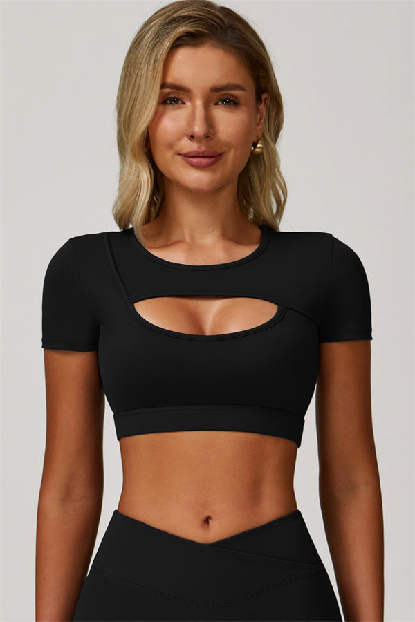 The Lavish Cut-out Crop Top Leggings 2-Piece Set