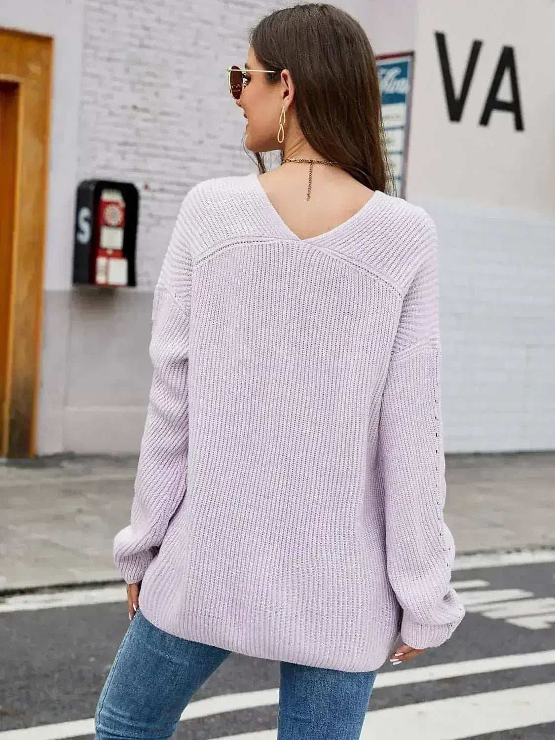 V-Neck Rib-Knit Top - Comfort Women's Shirt | Femstylo