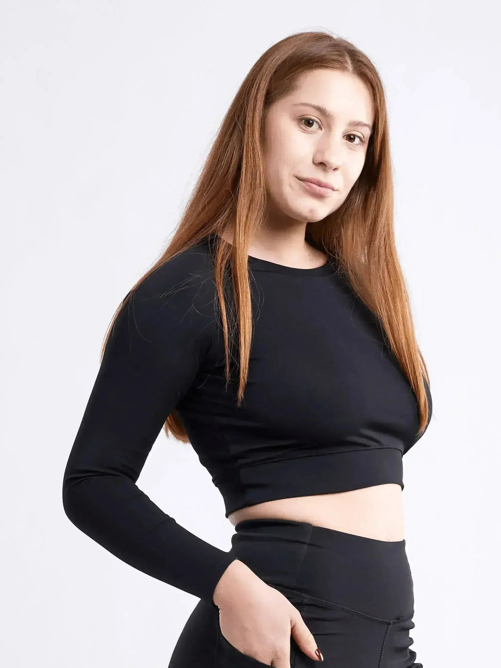 Long-Sleeve Crop Top