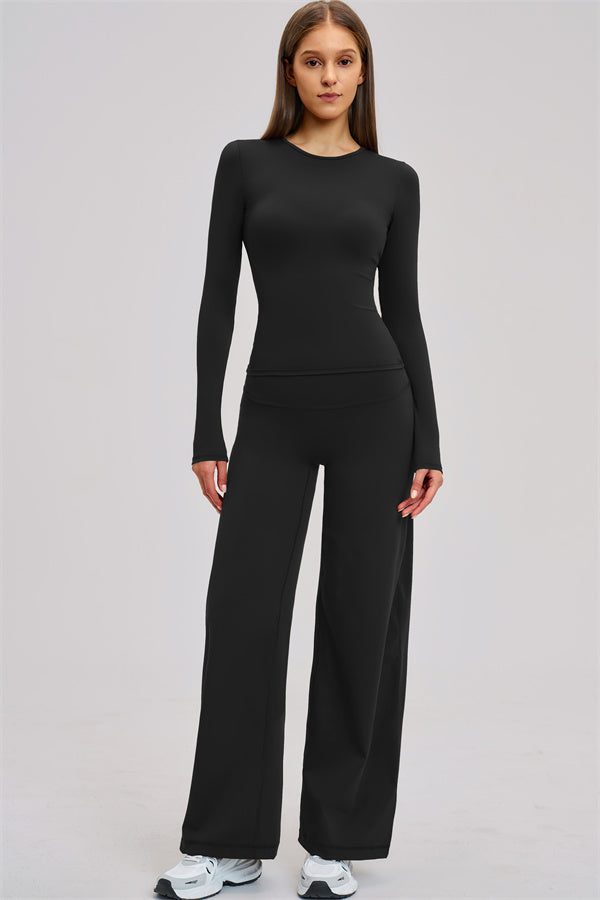 The Dynamic Long Sleeve T-shirt Straight Leg Pants 2-Piece Set