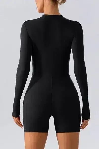 Half Zip Long Sleeve Active Romper