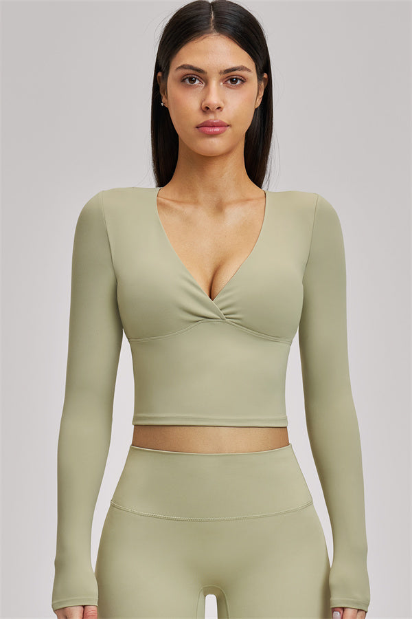 The Swoon Long Sleeve Crop top Flared Leggings 2-Piece Set