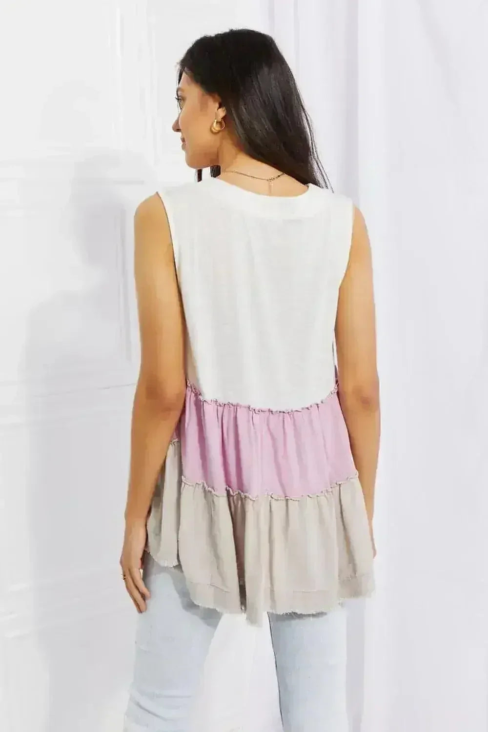 Lavender Color Block Baby doll Top - Sunset Design | Femstylo