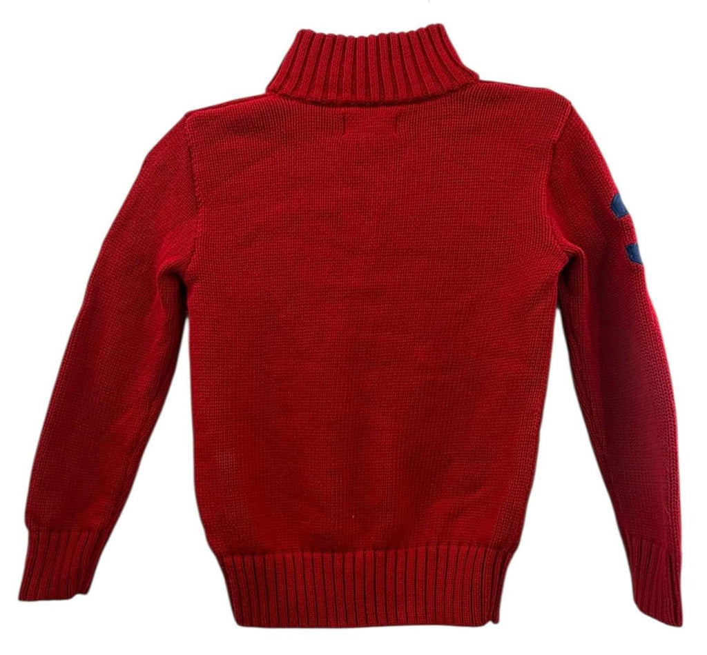 Polo Ralph Lauren Boys Red Quarter-Zip Sweater Size 6