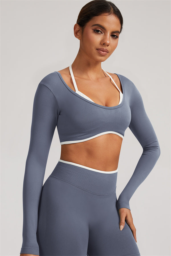 The Elevate New Long Sleeve Crop top Leggings 2-Piece Set