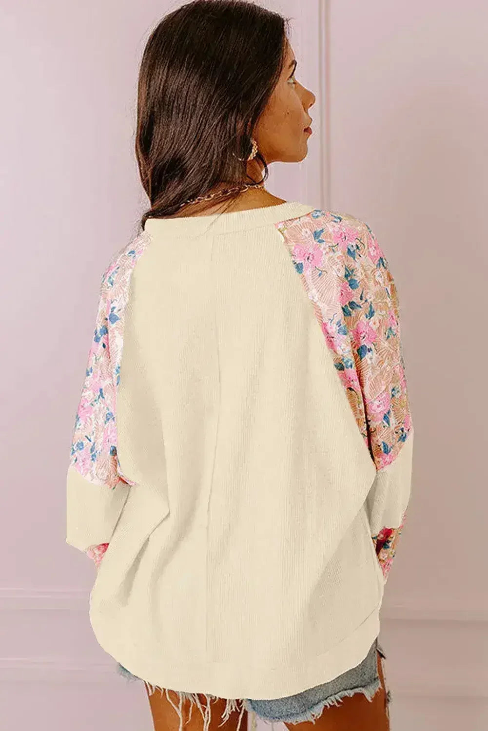 Floral Patchwork Blouse - Balloon Sleeve Top | Femstylo