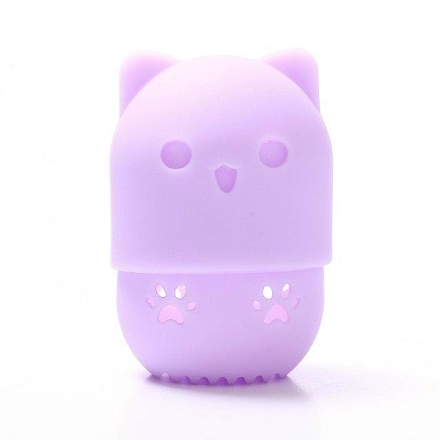 1PC Luxury Powder Puff Holder Sponge Makeup Drying Case Portable Soft Silicone Cosmetic Sponge Box Holder Elegant Soft Design