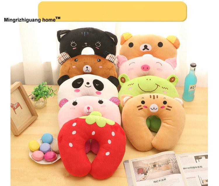 1PC Multi-Color Cartoon U Shaped Neck Pillow Comfortable Travel Pillow Inflatable Pillow Neck Pillow Lightweight Soft Pillows Comfortable Multi-Color Cartoon U Shaped Neck Travel Pillow U Shaped Car Pillow For Office Travel Airplane