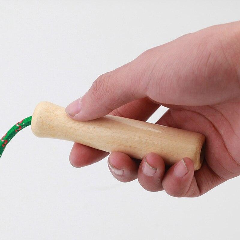 1PC Random Color Sports Skipping Rope Practice Speed Jump Wood Grip Handle Children Kid Fitness Training Classic Wooden Handles Outdoor Fun Activity Great Party Favor Exercise Activity For Kids