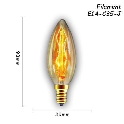 1pc Retro Lamp Edison Bulb Incandescent Living Room Decoration Vintage Lamp Filament Dimmable Amber Glass Antique Filament Light Bulbs