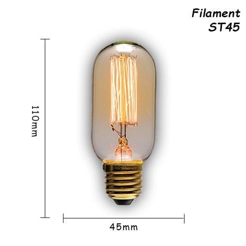 1pc Retro Lamp Edison Bulb Incandescent Living Room Decoration Vintage Lamp Filament Dimmable Amber Glass Antique Filament Light Bulbs