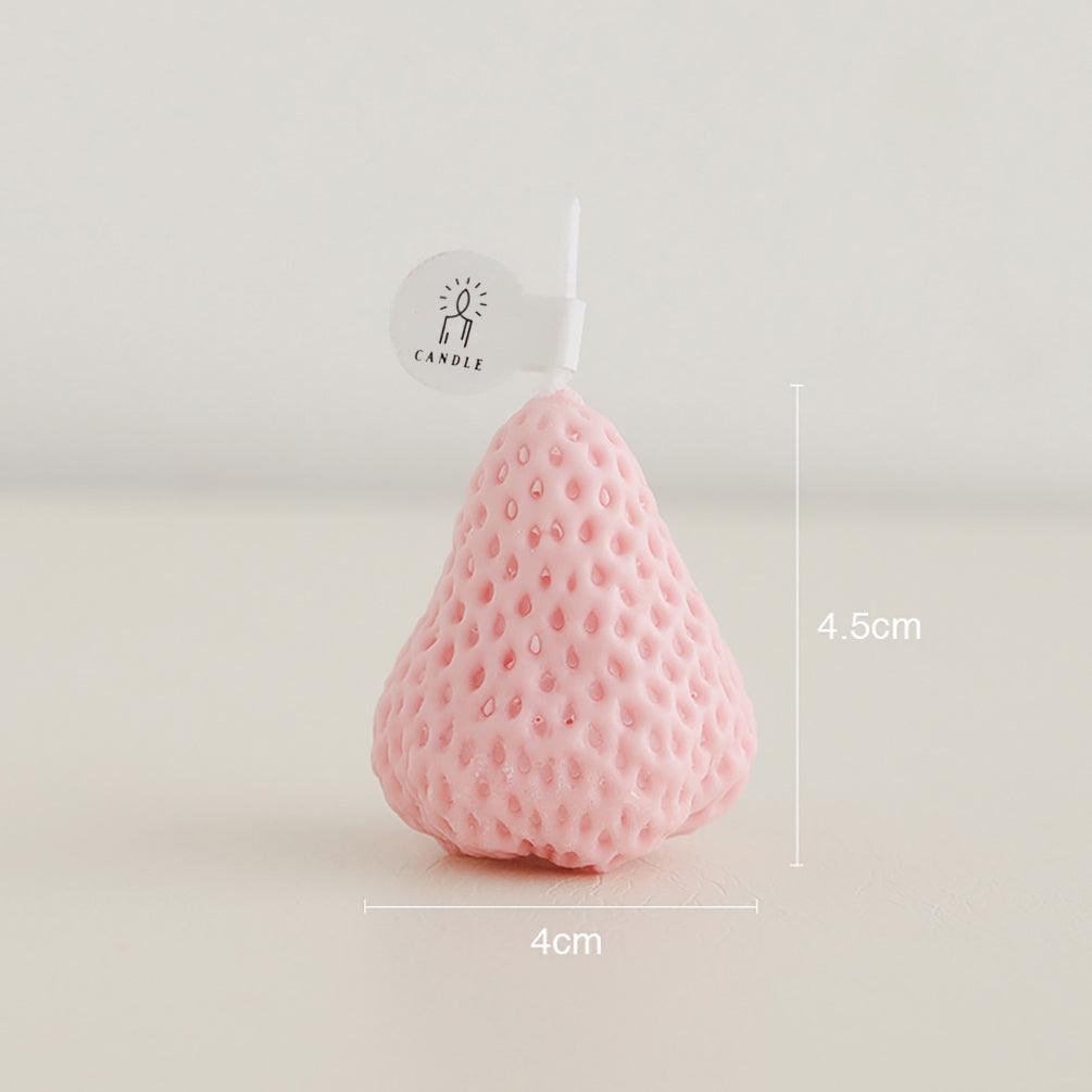 1PC/4PCS Strawberry Decorative Aromatic Candles Strawberry Shaped Scented Candle Mini Soy Wax Candle Small Scented Candle Wax Decorative Candle for Bedroom Bathroom Decoration Parties Soy Wax Scented Candle For Birthday Wedding Candle
