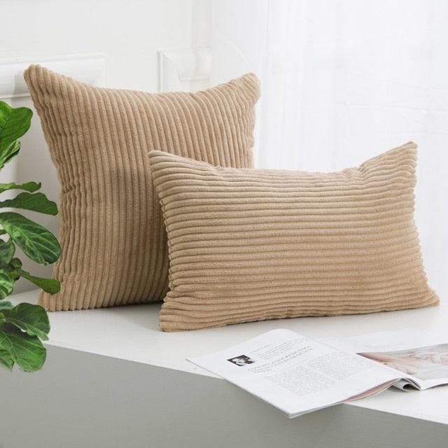1Pcs Beautiful Color Corduroy Pillow Case Decorative Sofa Cushion Cover Solid Color Corduroy Cushion Cover With Stripe Pattern Home Decor Charming 21 Colors